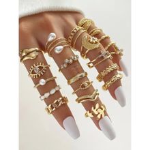 Jewels Galaxy Gold Plated Stackable Rings (Pack of 23)