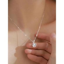 Jewels Galaxy Silver Plated American Diamond Studded Rown Pendant