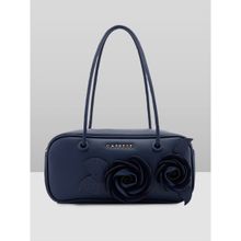Caprese Women Navy Blue Bloom Baguette Handbag (M)