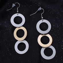 Ayesha Metallic Triple Hollow Circular Drop Earrings For Women