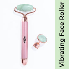 Nykaa Naturals 2-in-1 Vibrating Face Roller & Under Eye Massager for Relaxation & Glow - Green Jade