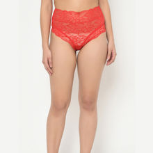 Curvy Love Plus Size Lacy Criss Cross Panty - Red
