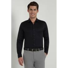 Allen Solly Men Black Slim Fit Solid Full Sleeves Formal Shirts