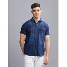KUONS AVENUE Denim Half Sleeve Shirt (L)