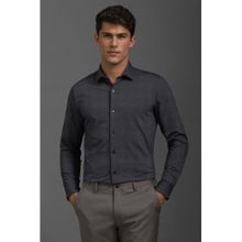 Louis Philippe Men Black Slim Fit Print Full Sleeves Formal Shirt