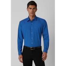 Van Heusen Men Blue Regular Fit Check Full Sleeves Formal Shirt