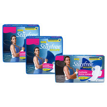 Stayfree Secure Cottony Soft Extra Large Sanitary Napkin Pads With Wings