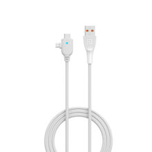 Portronics Konnect Spydr 2 Multi-Functional Charging Cable (Type C + Micro USB) 3.0 A (White)