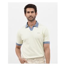 Rare Rabbit Carmelon Light Green Plain Regular Fit Polo T-Shirt