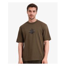 Rare Rabbit Chess Olive Graphic Print Regular Fit T-Shirt