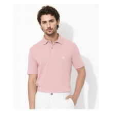 Rare Rabbit Gamor Dusky Pink Plain Regular Fit Polo T-Shirt