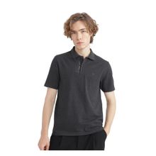 Rare Rabbit Gamor Black Plain Regular Fit Polo T-Shirt