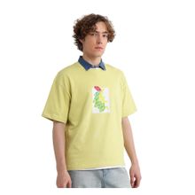 Rare Rabbit Just Light Yellow Graphic Print Boxy Fit T-Shirt