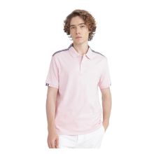 Rare Rabbit Loui Light Pink Stripes Regular Fit Polo T-Shirt