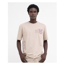 Rare Rabbit Myro Beige Graphic Print Skinny T-Shirt
