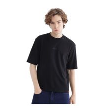 Rare Rabbit Oxi Black Textured Boxy Fit T-Shirt
