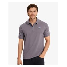 Rare Rabbit Palmer Dusky Grey Plain Regular Fit Polo T-Shirt