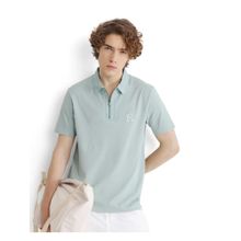 Rare Rabbit Presto Light Blue Embroidered Regular Fit Polo T-Shirt