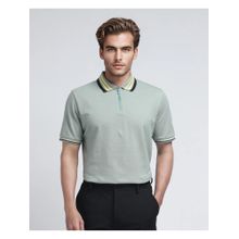 Rare Rabbit Zyte Dusky Green Plain Regular Fit Polo T-Shirt