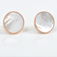 Fablestreet Flat Shell Studs - Rose Gold Colour