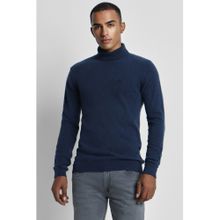 Peter England Men Navy Solid Turtle Neck Sweater
