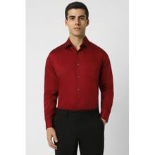 Van Heusen Men Red Regular Fit Solid Full Sleeves Wedding Shirt
