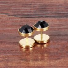 Yellow Chimes Men Gold-Toned Contemporary Studs Earrings
