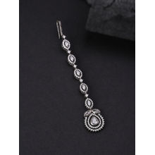 Priyaasi Oxidised Silver-Plated Ad-Studded Handcrafted Maang Tika