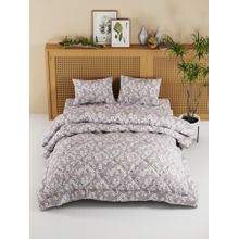 KOPA Floral Lavender Micro Double Comforter with Bedsheet & Pillow Cover (One Size)