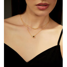 Zariin Gold Plated Scorpio Double Stone Layerd Necklace