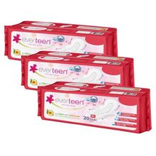 Everteen XL Sanitary Napkins Pads, Cottony-Soft Top Layer For Women - Pack Of 3