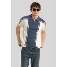 Snitch Niels Blue Knitted Polo T-Shirt