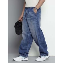 The Indian Garage Co Men Loose Fit Solid Mid-Rise Jeans Blue
