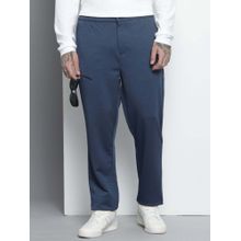 The Indian Garage Co Men Regular Fit Mid-Rise Stretchable Chinos Blue
