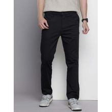 The Indian Garage Co Men Regular Fit Solid Mid-Rise Chinos Black