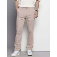 The Indian Garage Co Men Regular Fit Solid Mid-Rise Chinos Cream
