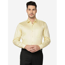 Metal Mens Cotton Solid Yellow Slim Fit Full Sleeve Formal Shirt