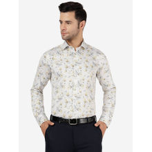 Jb Studio Mens Cotton Printed Lemon Grey Slim Fit Full Sleeve Party Wear Shirt