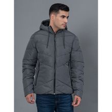 Red Tape Steel Grey Solid Polyester Men's Padded Jacket