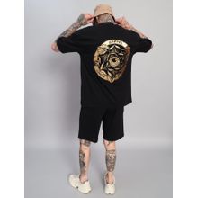 Griffel Men Black Griffel Men Black Oversized Cotton Typography Co-Ord Set