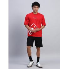 Griffel Men Red Griffel Men Red Oversized Cotton Printed Co-Ord Set