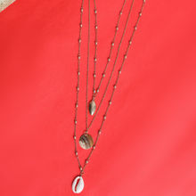Blueberry Gold Plated Chain Layered Shell Detailing Necklace