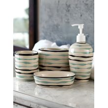 VarEesha Mugdha off-White Ceramic 4 Piece Bathroom Accessories Set Soap Dispenser with Accessories