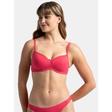 Jockey 1723 Wirefree Padded Cotton Elastane Medium Coverage T-shirt Bra - Ruby