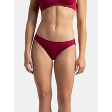 Jockey 1803 Women Medium Coverage Modal Stretch Mid Waist Bikini With Stayfresh Tech-Red