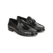 BRITMEN Men Handcrafted Genuine Leather Black Loafers