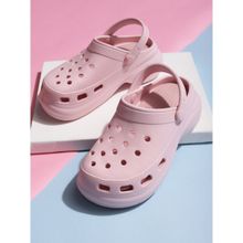 Truffle Collection Pink Self Design Clogs
