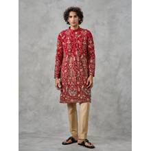 Twamev Classy Red Georgette Kurta with Pant