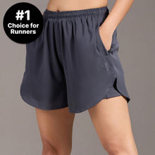 Kica Quick Dry Running Shorts with Inner Shorts and Zip Pocket – Stride Collection Grey