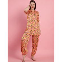 Shararat Womens Spicy Print Stunning Yellow Graphic Printed Co-Ord (Set of 2)